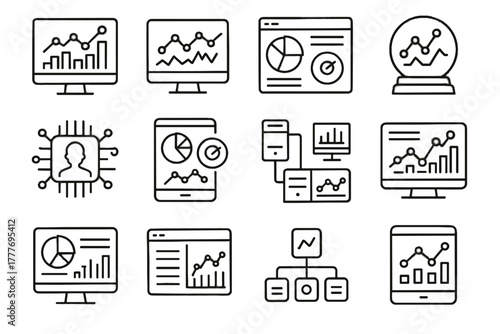 Vector ai panel icon analytics digital reporting display grid performance console