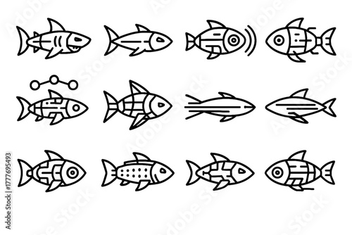 Robotic hunting robot fish agile cybernetic aquatic icon vector autonomous predator