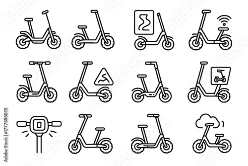 Off scooter transport vector outdoor urban digital tracker icon durable navigation road