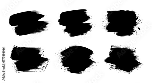 Black Paint Strokes Dynamic Brushwork for Artistic Expression.
