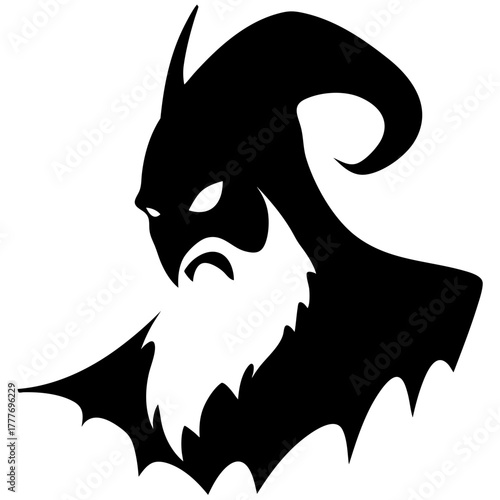 Hell Demon Santa Claus Solid Illustration