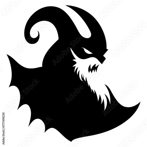 Hell Demon Santa Claus Solid Illustration