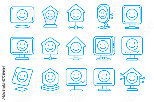 Icon panel vector screen futuristic predictive emotion device hub interface interactive icons