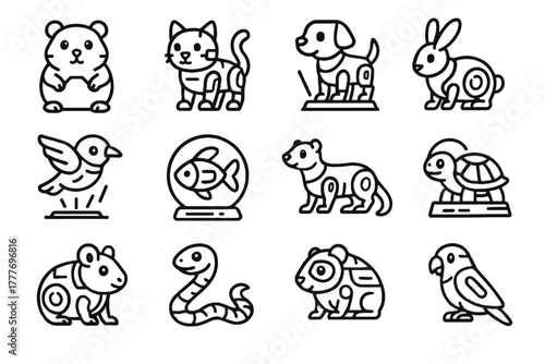 Icon cyber interactive hamster vector futuristic guinea pet holographic micro floating turtle