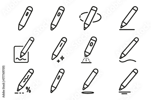 Connected vector predictive stylus icon micro ai note compact floating interactive