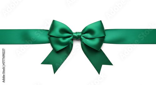 green bow on white background
