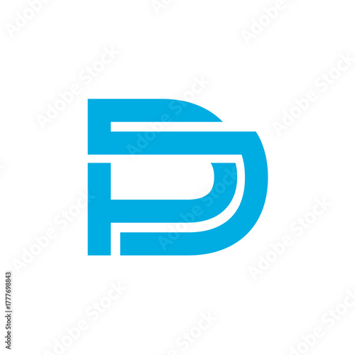 Modern Minimal Letter P Overlap Logo