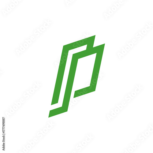 Modern Minimal Letter P Overlap Logo