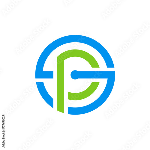 Modern Minimal Letter P Overlap Logo