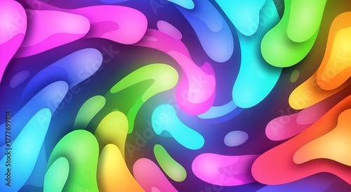 Soft abstract design with liquid rainbow gradients.