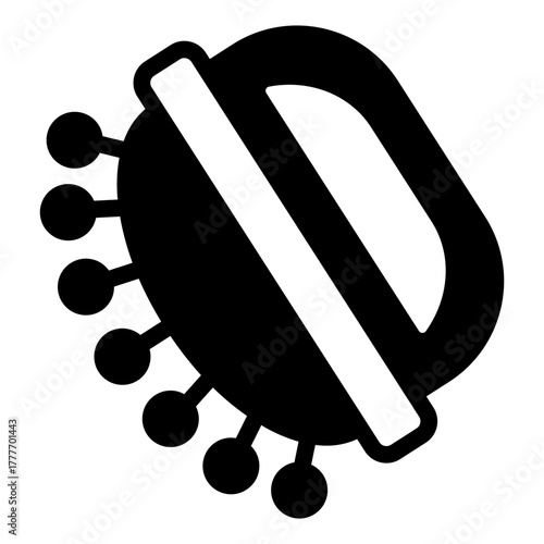 Brush with handle solid icon, spa salon concept. Vector graphics. Brush for skin massage therapy, accessory sign on white background, style icon mobile or web design.