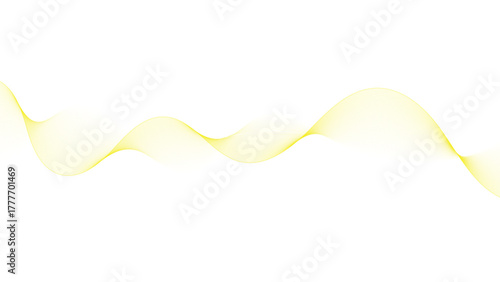 Dynamic yellow wave pattern on white background provides visual interest