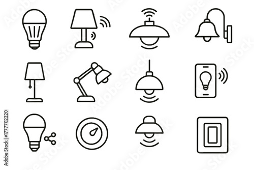 Ceiling bulb pendant desk floor lamp dimmer light vector icon icons lighting