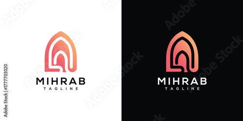 Mihrab inspiration logo design. Creative mihrab icon ideas.	

