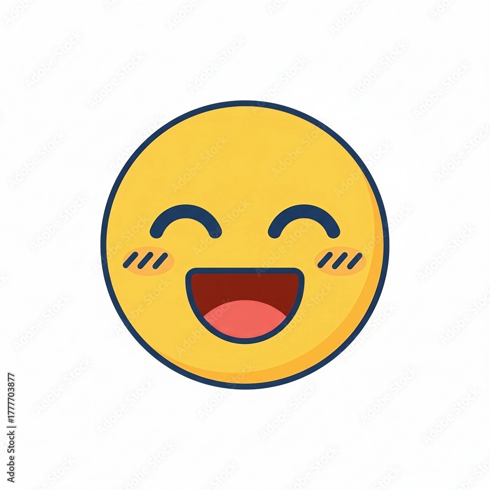 Fototapeta premium Joyful Expression Charming Yellow Smiley Face with Delightful Details for a Warm, Friendly Vibe