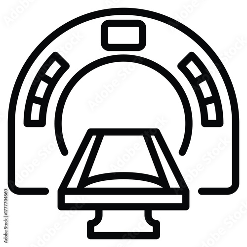 MRI (Magnetic Resonance Imaging) Scanner Icon Line Vector Illustration