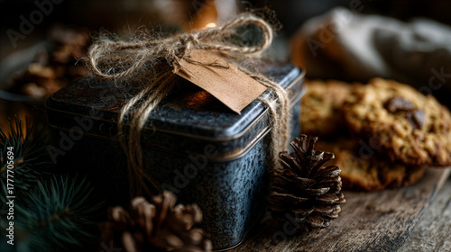 E‑Commerce Product Mockup - Rustic Gift Tin with Tag - Drive Sales