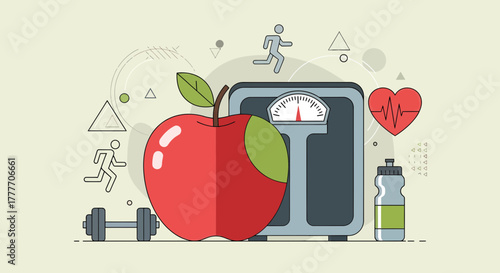 Healthy Habits Depicted: An Illustrated Guide to Fitness and Balanced Living