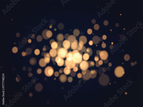 Golden Bokeh Lights Abstract Background Effect