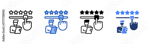 Customer Survey icon set multiple style collection