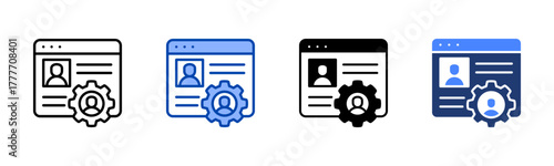 Account Management icon set multiple style collection