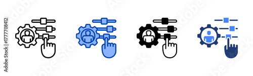 Personalization icon set multiple style collection