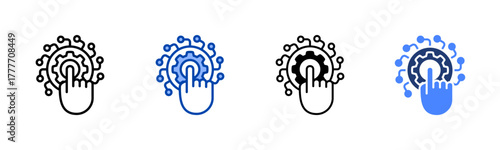 Digitalization icon set multiple style collection