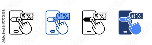 Online Reservation icon set multiple style collection