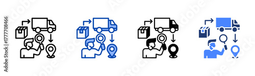 Order Tracking icon set multiple style collection