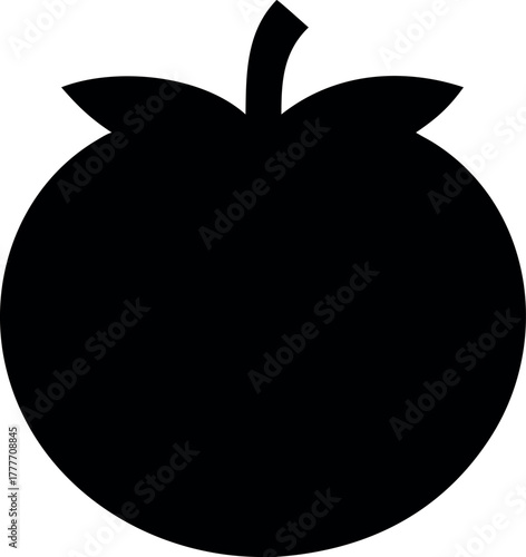 Simple tomato silhouette icon vector