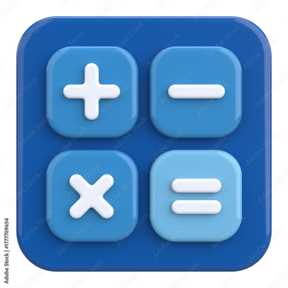 Fototapeta premium Modern Calculator App Icon. 3D Illustration.