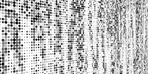 Spotted black and white grunge line background. Abstract halftone illustration background.