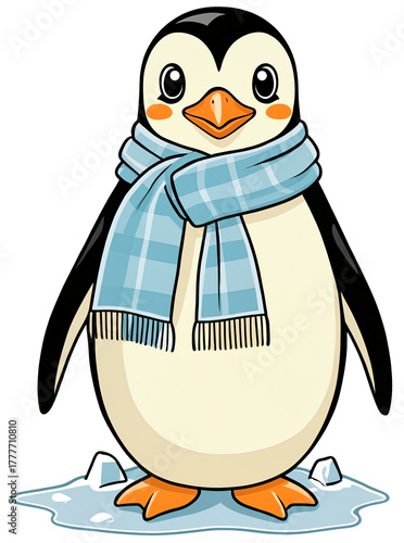 cute cartoon penguin standi...