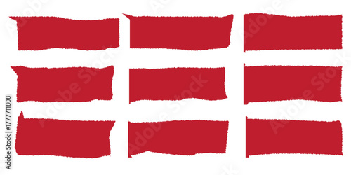 Set of torn paper sheets. Ripped paper strips collection. Torn notebook page or scrap note with damaged border. Sticky newspaper clip art.