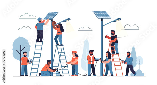 Installing Solar Street Lights: A Team Effort Towards Sustainable Energy Solutions