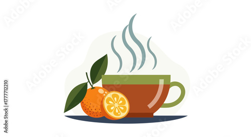 Invigorating Citrus Infusion: A Warm Cup of Tea with An Orange Composition
