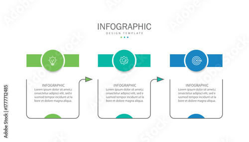Vector infographic label template with icons. 3 options or steps. Infographics for business concept.
