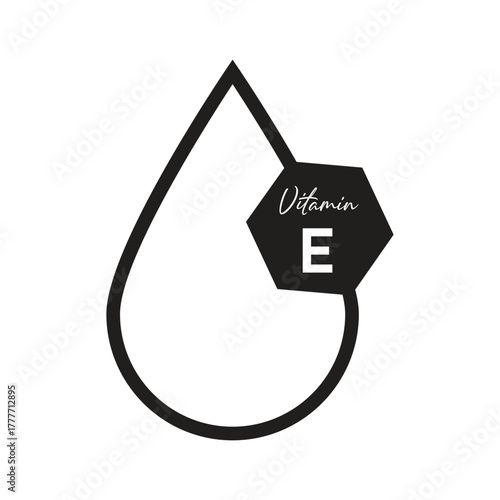 Vitamin E vector icon. Vector icon for health. Icon vitamin pill.