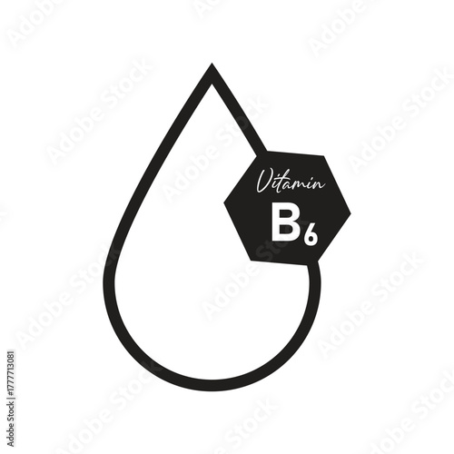 Vitamin B6 vector icon. Vector icon for health. Icon vitamin pill.