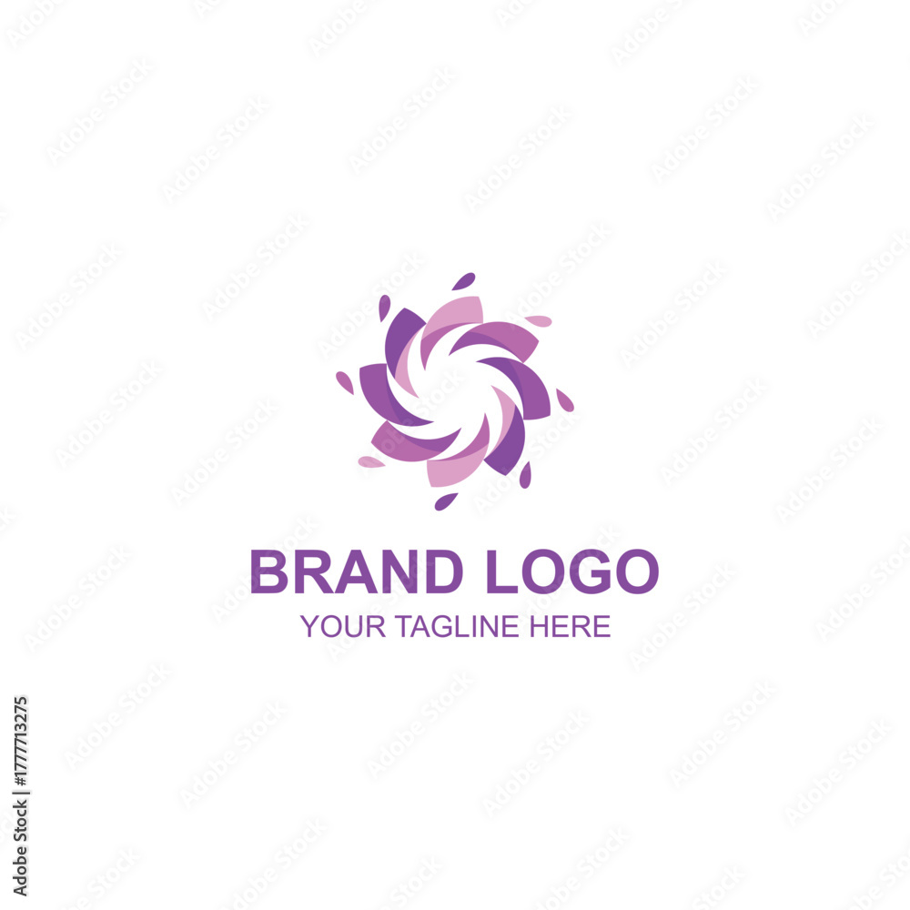 Fototapeta premium Abstract Floral Swirl Brand Logo Design with Creative Illustration