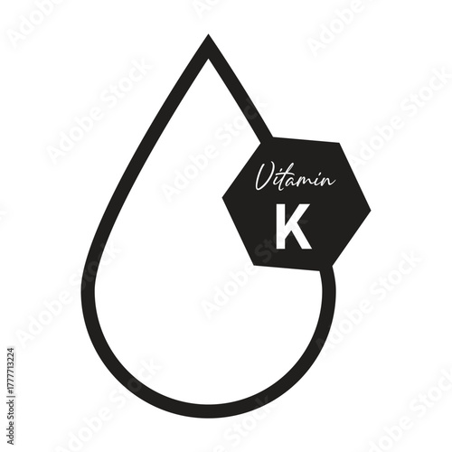 Vitamin K vector icon. Vector icon for health. Icon vitamin pill.