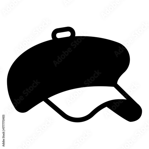 Hat with visor solid icon, autumn clothing concept. Vector graphics. Stylish hat for women, headwear sign on white background, style icon mobile or web design.