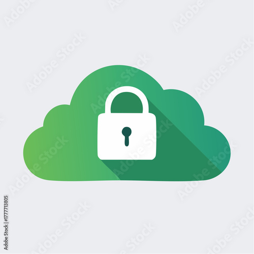 vector cloud with lock icon, data safety concept, simple flat design, greenscreen Free Download vector cloud with lock icon, data safety concept, simple flat design, greenscreen - GFXLoad