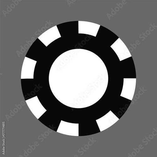 Poker chips icons vector set. Casino poker chip symbol. Gamble graphic elements collection. Gambling coins, tokens with card signs, poker chips.