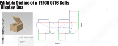 Cardboard box template diagram with dimensions packaging