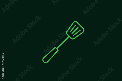 spatula for cooking illustration in flat style design. Vector illustration.	
