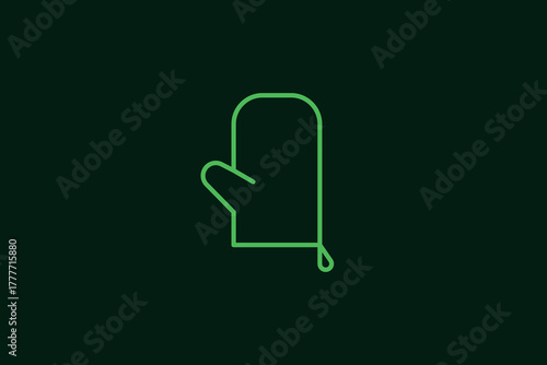 kitchen glove illustration in flat style design. Vector illustration.	
