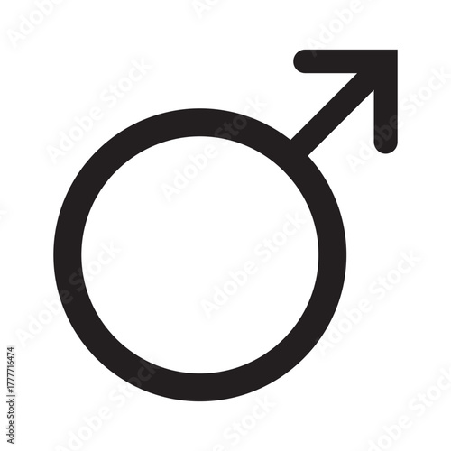 Male and Female gender symbols vector illustration. Mars and Venus icons representing man and woman. Sex, relationship, and equality concept. Black silhouette design element.