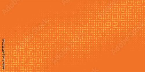 Abstract orange financial technology background, network pixel elements. Abstract science, technology and business background.