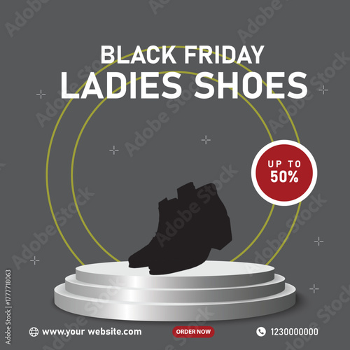 Black Friday Ladies Shoes Social Media Post Design